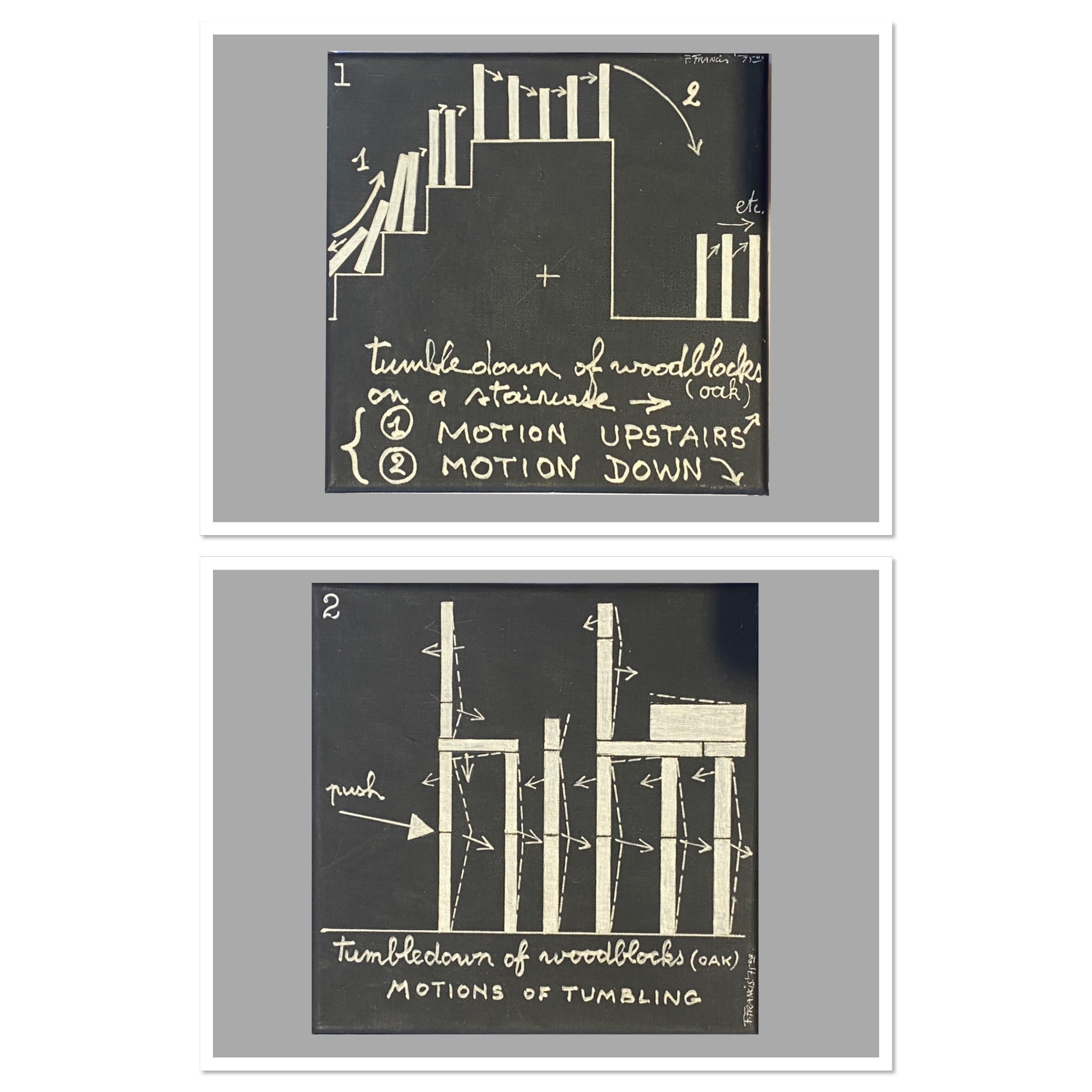 Tumbledown of woodblocks